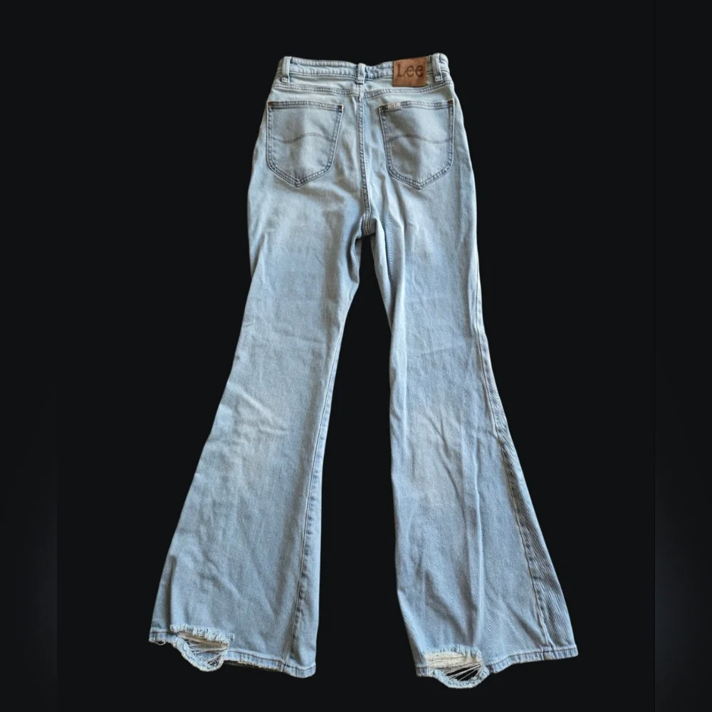Light Blue Lee Flare Jeans - Picture 2 of 2